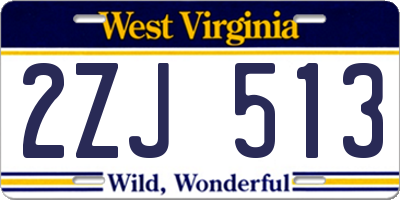 WV license plate 2ZJ513