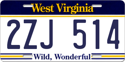 WV license plate 2ZJ514