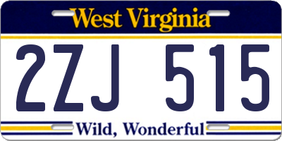 WV license plate 2ZJ515