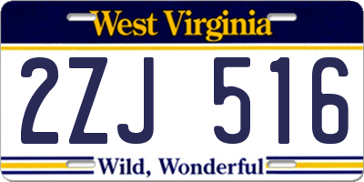 WV license plate 2ZJ516