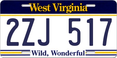 WV license plate 2ZJ517