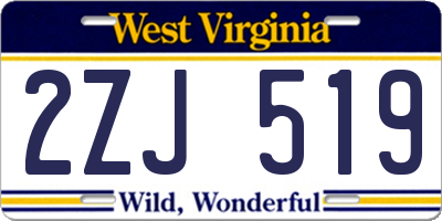 WV license plate 2ZJ519
