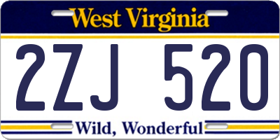 WV license plate 2ZJ520