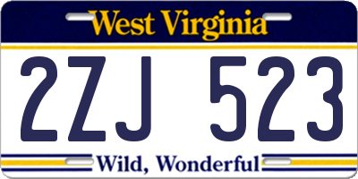 WV license plate 2ZJ523