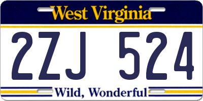 WV license plate 2ZJ524