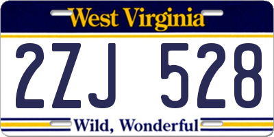 WV license plate 2ZJ528