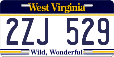 WV license plate 2ZJ529
