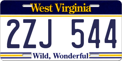 WV license plate 2ZJ544
