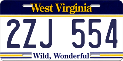 WV license plate 2ZJ554