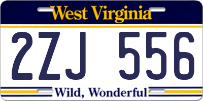 WV license plate 2ZJ556