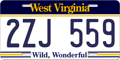 WV license plate 2ZJ559