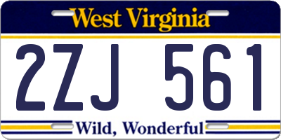 WV license plate 2ZJ561
