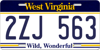 WV license plate 2ZJ563