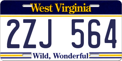 WV license plate 2ZJ564