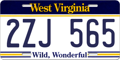 WV license plate 2ZJ565