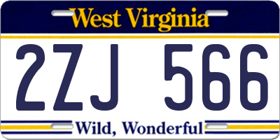 WV license plate 2ZJ566
