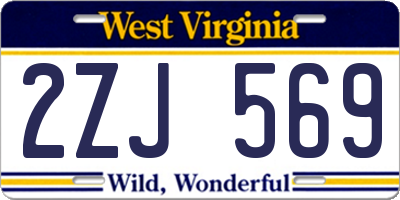 WV license plate 2ZJ569