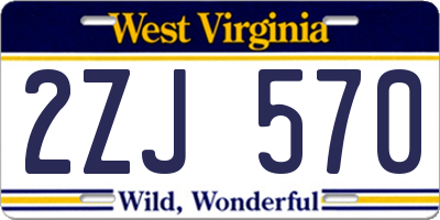 WV license plate 2ZJ570