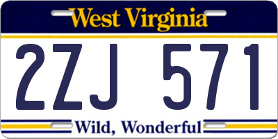 WV license plate 2ZJ571