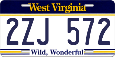 WV license plate 2ZJ572