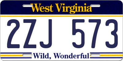 WV license plate 2ZJ573
