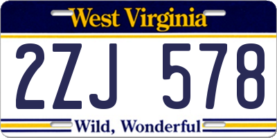WV license plate 2ZJ578