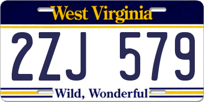 WV license plate 2ZJ579