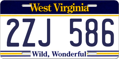 WV license plate 2ZJ586