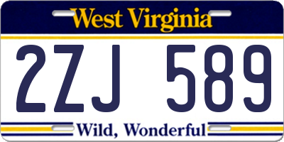 WV license plate 2ZJ589
