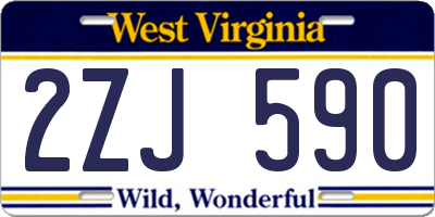 WV license plate 2ZJ590