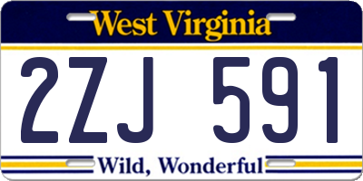 WV license plate 2ZJ591