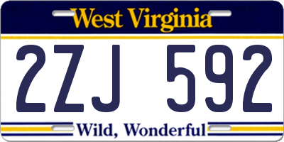 WV license plate 2ZJ592