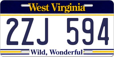 WV license plate 2ZJ594