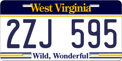 WV license plate 2ZJ595