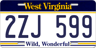 WV license plate 2ZJ599