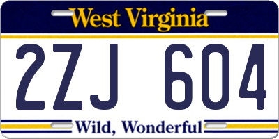 WV license plate 2ZJ604