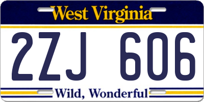WV license plate 2ZJ606