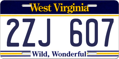 WV license plate 2ZJ607