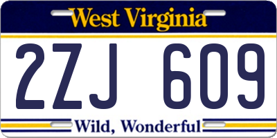 WV license plate 2ZJ609