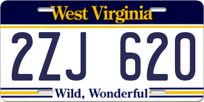 WV license plate 2ZJ620