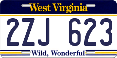 WV license plate 2ZJ623