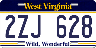 WV license plate 2ZJ628