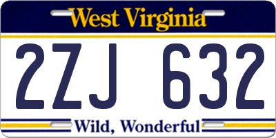 WV license plate 2ZJ632