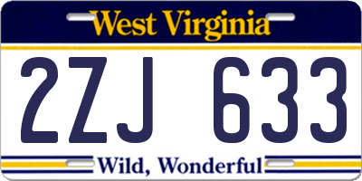 WV license plate 2ZJ633