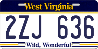 WV license plate 2ZJ636