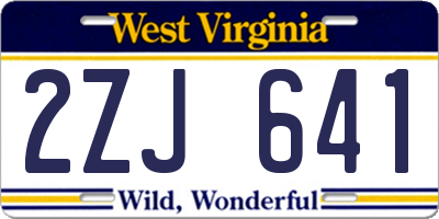 WV license plate 2ZJ641