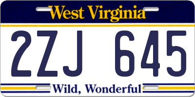 WV license plate 2ZJ645