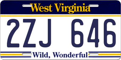 WV license plate 2ZJ646