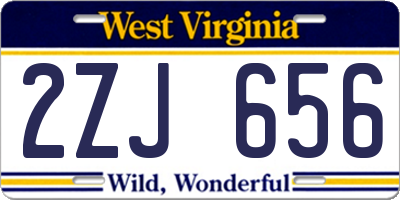 WV license plate 2ZJ656