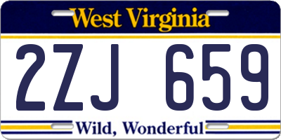 WV license plate 2ZJ659